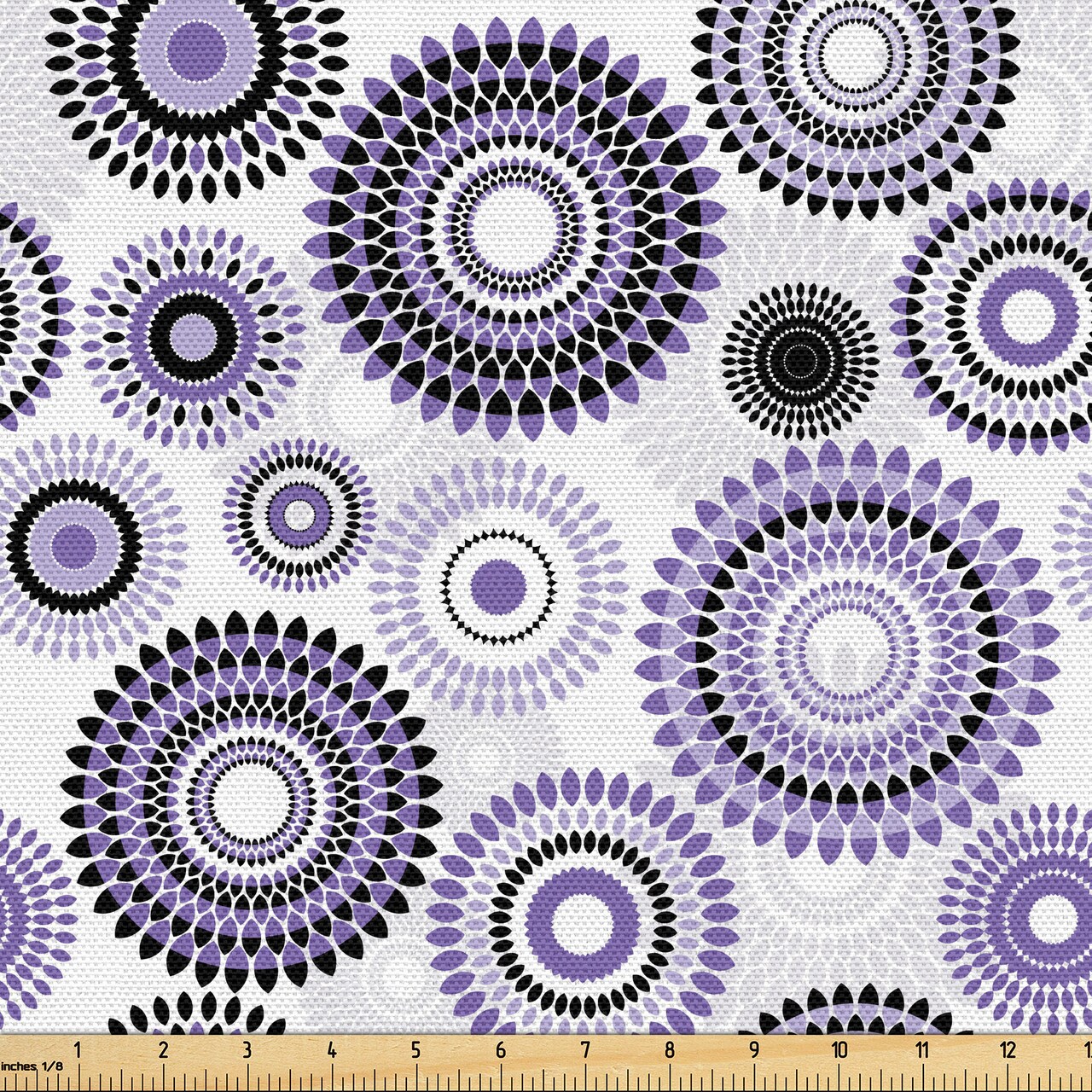 Ambesonne Purple and Black Fabric by The Yard, Scattered Round Big and  Small with Mandala Inspired Design, Decorative Fabric for Upholstery and  Home Accents, 5 Yards, Violet Black